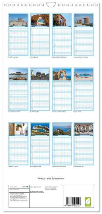 Rhodos, eine Sonneninsel (CALVENDO Familienplaner 2026)