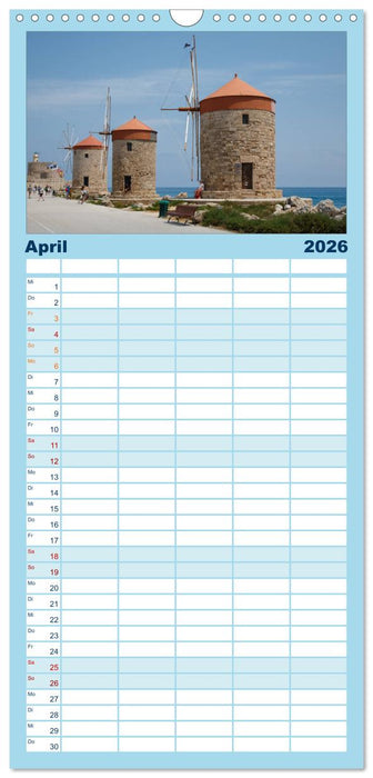 Rhodos, eine Sonneninsel (CALVENDO Familienplaner 2026)