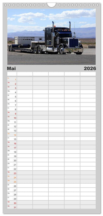 Langhauber. Coole Trucks in den USA (CALVENDO Familienplaner 2026)