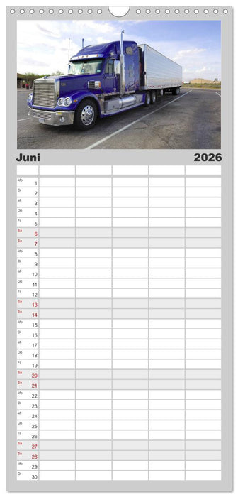 Langhauber. Coole Trucks in den USA (CALVENDO Familienplaner 2026)