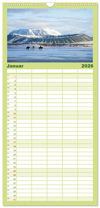 Die Pferde Islands (CALVENDO Familienplaner 2026)