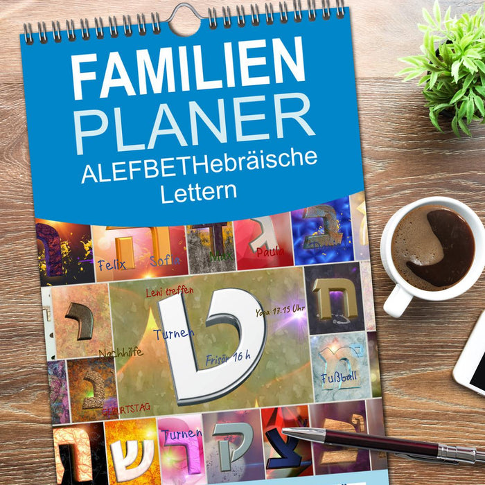 Alefbet Hebräische Lettern (CALVENDO Familienplaner 2026)