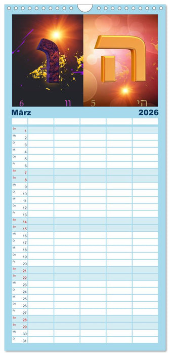 Alefbet Hebräische Lettern (CALVENDO Familienplaner 2026)