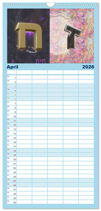Alefbet Hebräische Lettern (CALVENDO Familienplaner 2026)