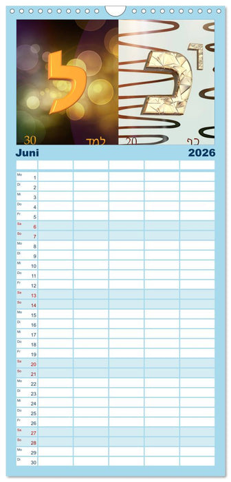 Alefbet Hebräische Lettern (CALVENDO Familienplaner 2026)