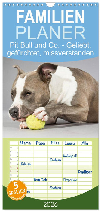 Pit Bull und Co. - Geliebt, gefürchtet, missverstanden (CALVENDO Familienplaner 2026)