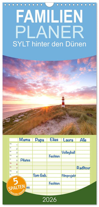 SYLT hinter den Dünen (CALVENDO Familienplaner 2026)