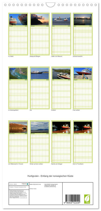 Hurtigruten - Entlang der norwegischen Küste (CALVENDO Familienplaner 2026)