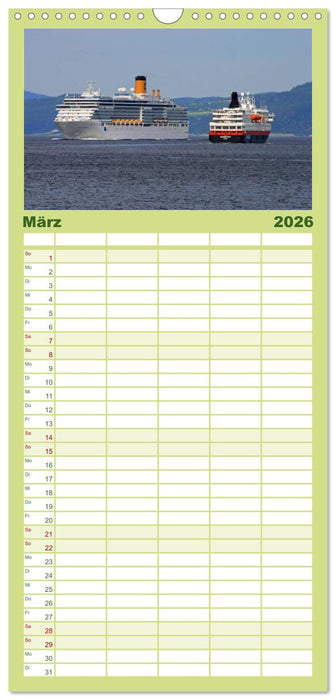 Hurtigruten - Entlang der norwegischen Küste (CALVENDO Familienplaner 2026)