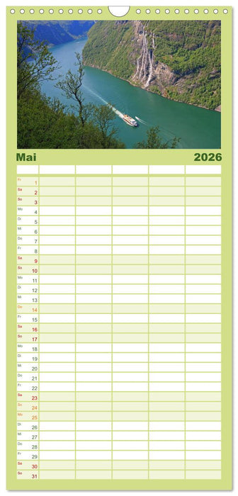 Hurtigruten - Entlang der norwegischen Küste (CALVENDO Familienplaner 2026)