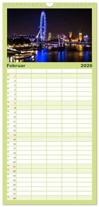 Wundervolles London (CALVENDO Familienplaner 2026)