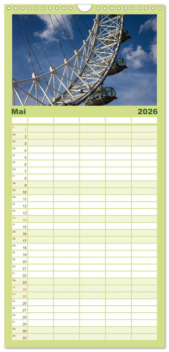 Wundervolles London (CALVENDO Familienplaner 2026)