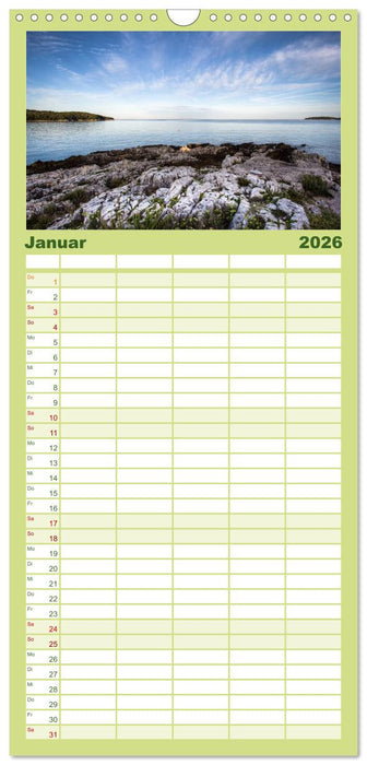 Istrien, der Flair des Südens (CALVENDO Familienplaner 2026)