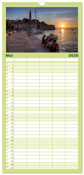 Istrien, der Flair des Südens (CALVENDO Familienplaner 2026)