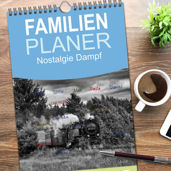 Nostalgie Dampf (CALVENDO Familienplaner 2026)
