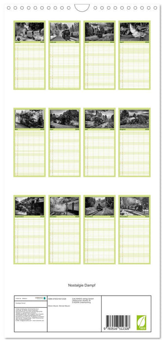 Nostalgie Dampf (CALVENDO Familienplaner 2026)