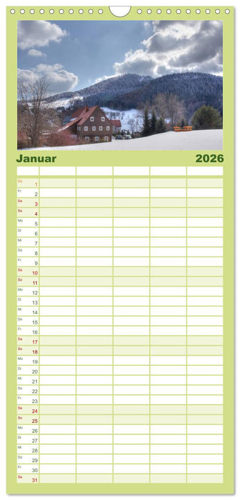 Oberlausitz - Land der Umgebindehäuser (CALVENDO Familienplaner 2026)