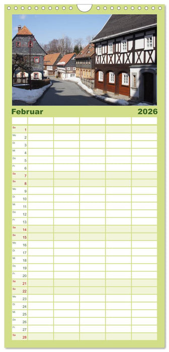 Oberlausitz - Land der Umgebindehäuser (CALVENDO Familienplaner 2026)