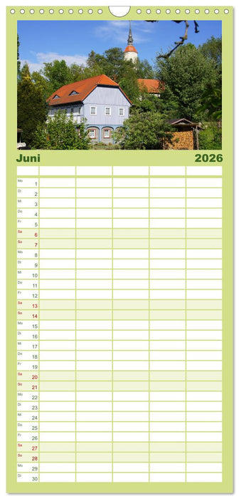 Oberlausitz - Land der Umgebindehäuser (CALVENDO Familienplaner 2026)