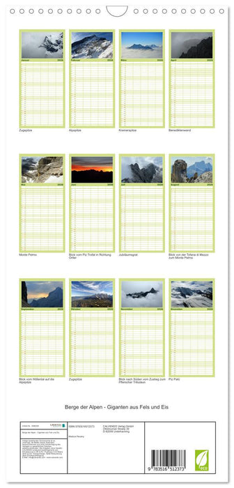 Berge der Alpen - Giganten aus Fels und Eis (CALVENDO Familienplaner 2026)