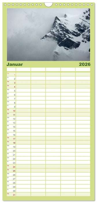 Berge der Alpen - Giganten aus Fels und Eis (CALVENDO Familienplaner 2026)