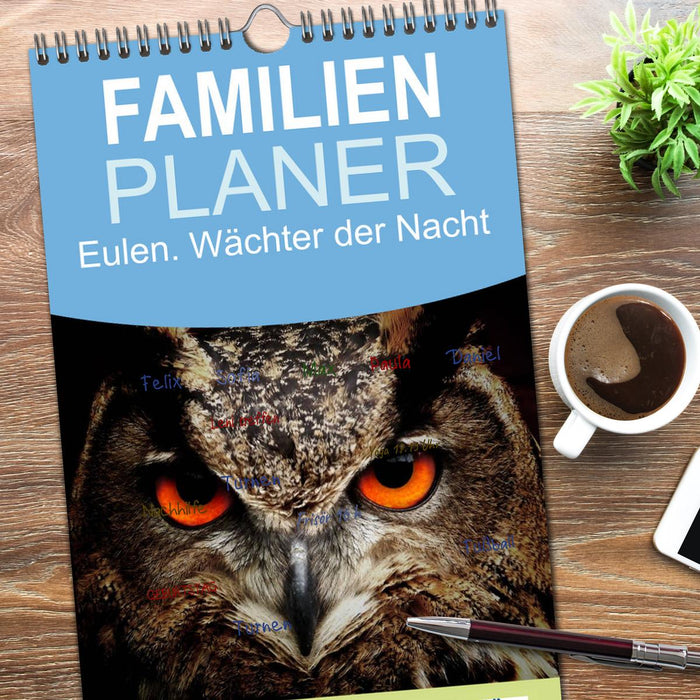 Eulen. Wächter der Nacht (CALVENDO Familienplaner 2026)