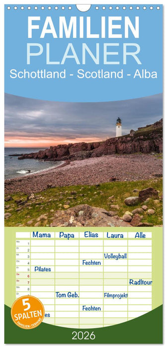 Schottland - Scotland - Alba (CALVENDO Familienplaner 2026)