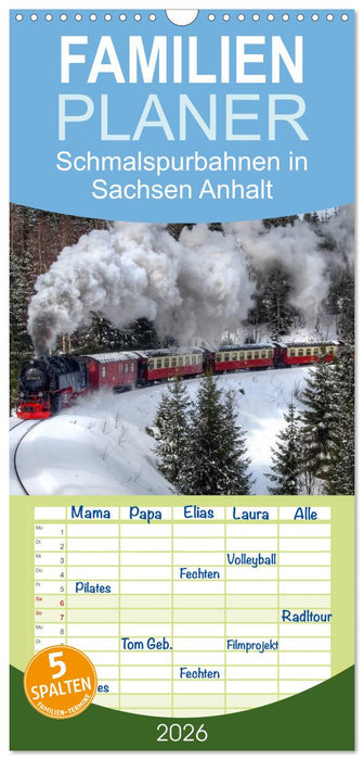 Schmalspurbahnen in Sachsen Anhalt (CALVENDO Familienplaner 2026)