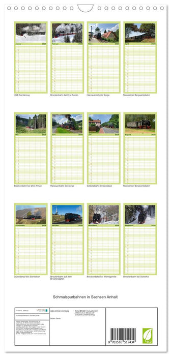 Schmalspurbahnen in Sachsen Anhalt (CALVENDO Familienplaner 2026)