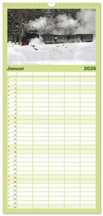 Schmalspurbahnen in Sachsen Anhalt (CALVENDO Familienplaner 2026)