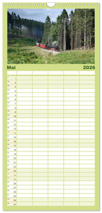 Schmalspurbahnen in Sachsen Anhalt (CALVENDO Familienplaner 2026)