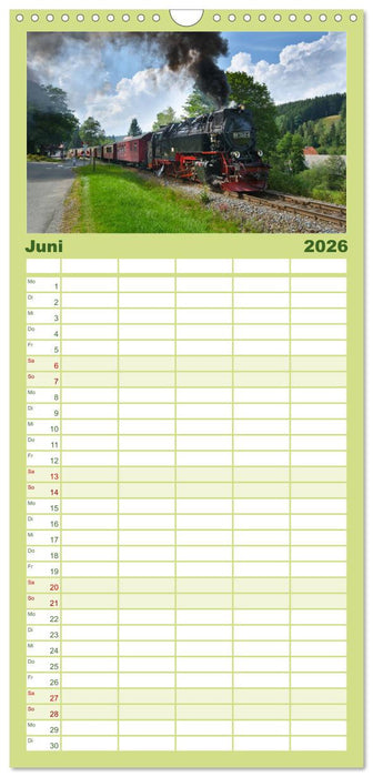 Schmalspurbahnen in Sachsen Anhalt (CALVENDO Familienplaner 2026)