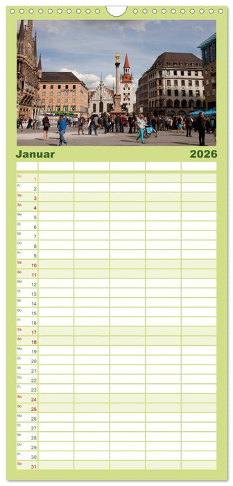 Landeshauptstadt München (CALVENDO Familienplaner 2026)