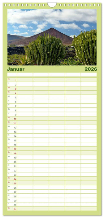 Vulkaninsel Lanzarote (CALVENDO Familienplaner 2026)