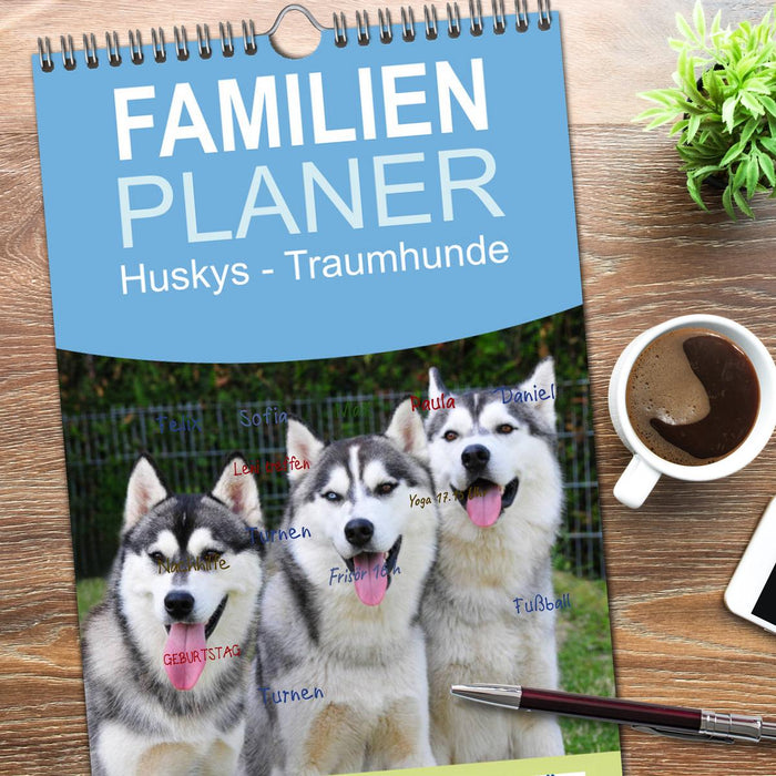 Huskys - Traumhunde (CALVENDO Familienplaner 2026)