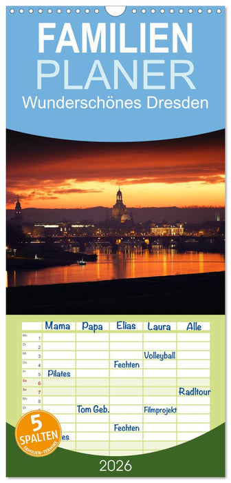 Wunderschönes Dresden (CALVENDO Familienplaner 2026)