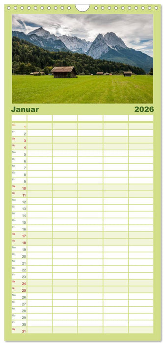 Traumlandschaft Werdenfelser Land - Teil I (CALVENDO Familienplaner 2026)