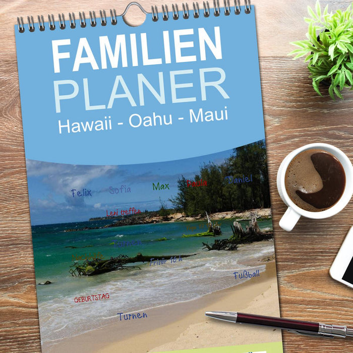 Hawaii - Oahu - Maui (CALVENDO Familienplaner 2026)