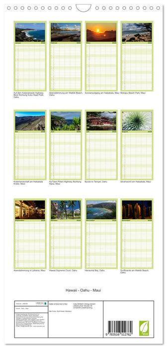 Hawaii - Oahu - Maui (CALVENDO Familienplaner 2026)