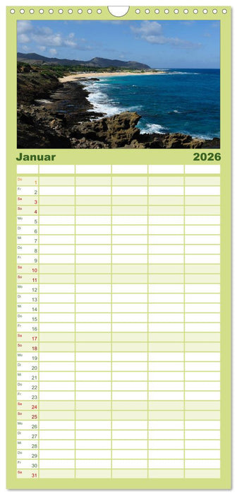 Hawaii - Oahu - Maui (CALVENDO Familienplaner 2026)