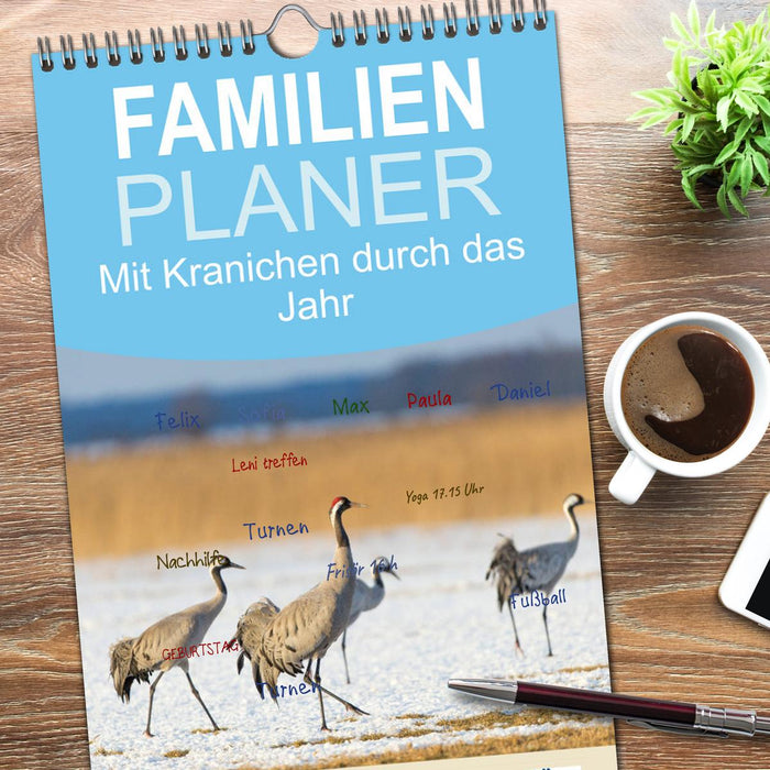 Mit Kranichen durch das Jahr (CALVENDO Familienplaner 2026)