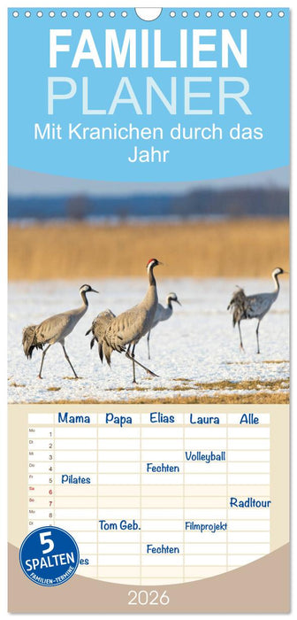 Mit Kranichen durch das Jahr (CALVENDO Familienplaner 2026)
