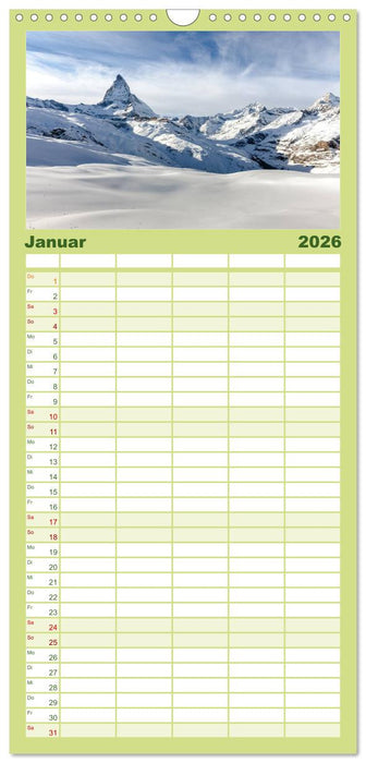 Geheimnisvolle Alpen (CALVENDO Familienplaner 2026)