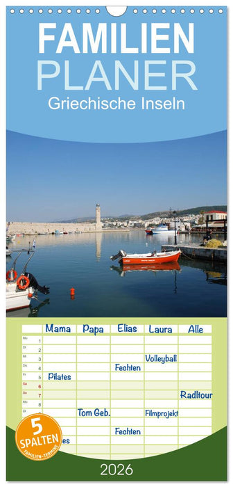 Griechische Inseln (CALVENDO Familienplaner 2026)