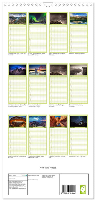 Wild, Wild Places (CALVENDO Familienplaner 2026)
