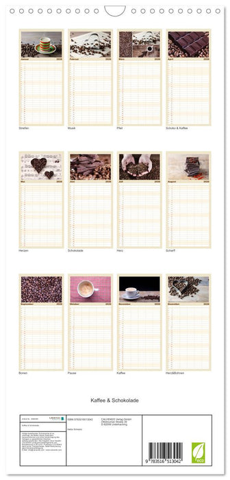 Kaffee & Schokolade (CALVENDO Familienplaner 2026)