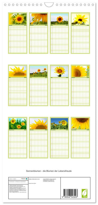 Sonnenblumen - die Blumen der Lebensfreude (CALVENDO Familienplaner 2026)