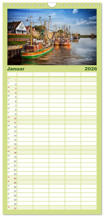 Ostfriesland, die alten Häfen - Greetsiel, Neuharlingersiel, Carolinensiel (CALVENDO Familienplaner 2026)