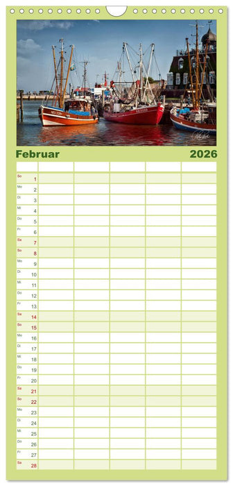 Ostfriesland, die alten Häfen - Greetsiel, Neuharlingersiel, Carolinensiel (CALVENDO Familienplaner 2026)