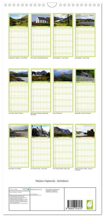 Western Highlands - Schottland (CALVENDO Familienplaner 2026)